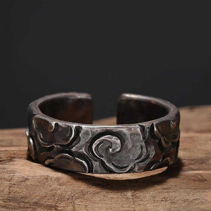 Buddha Stones 999 Sterling Silber Glücksbringende Wolken Verstellbarer Schutzring - Innendurchmesser 20,4 mm (Fingerumfang: 65 mm) - image 0