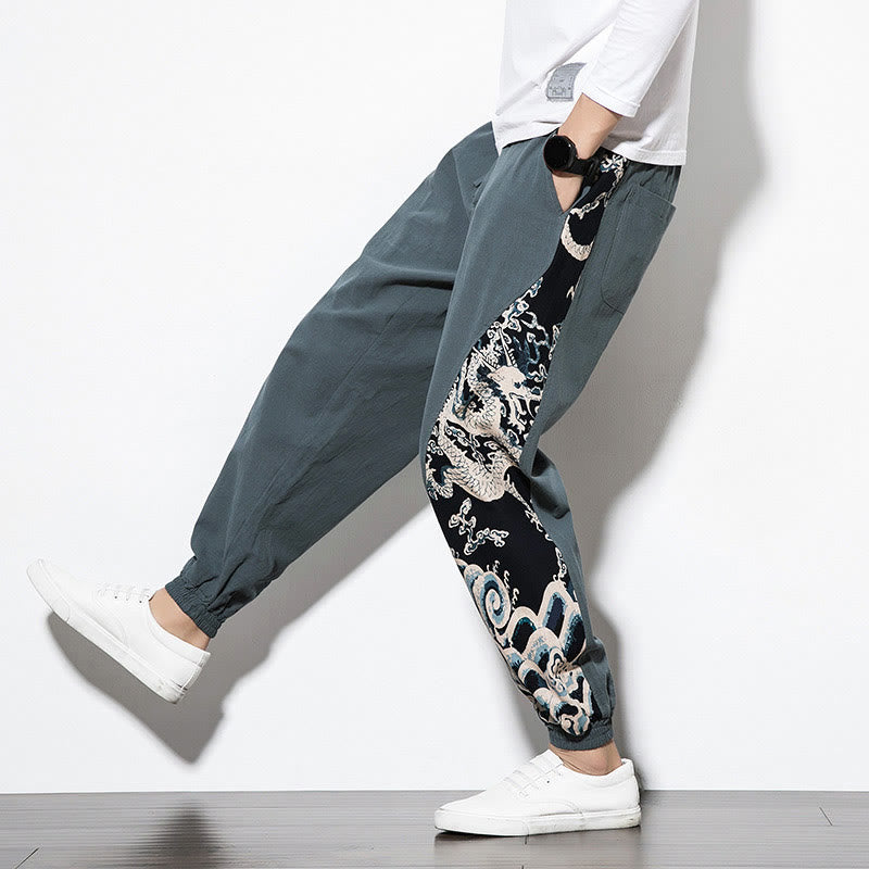 Buddha Stones Sommer Drachenwellen Baumwolle Herrenhose mit Taschen - image 7