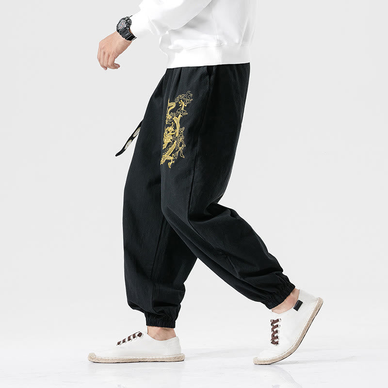 Buddha Stones, glückverheißende Wolken, Drachen, Baumwolle, Herrenhose mit Taschen - image 1