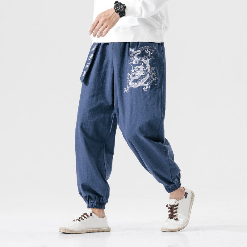 Buddha Stones, glückverheißende Wolken, Drachen, Baumwolle, Herrenhose mit Taschen - image 8