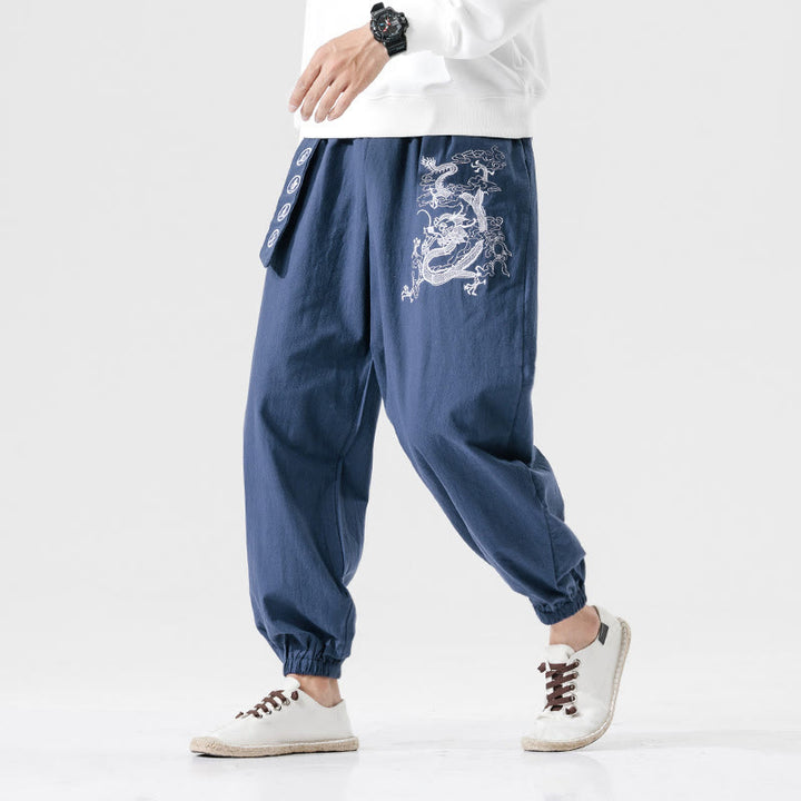 Buddha Stones, glückverheißende Wolken, Drachen, Baumwolle, Herrenhose mit Taschen - image 8