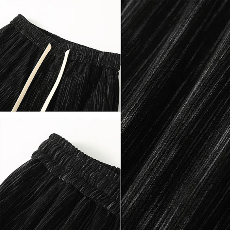 Buddha Stones PLUS SIZE Sommerhose mit einfarbigem Design und Kordelzug für Herren mit geradem Bein und Taschen - image 4