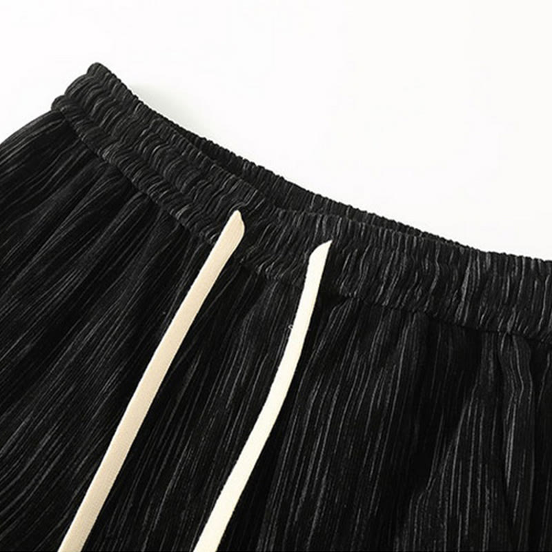 Buddha Stones PLUS SIZE Sommerhose mit einfarbigem Design und Kordelzug für Herren mit geradem Bein und Taschen - image 5