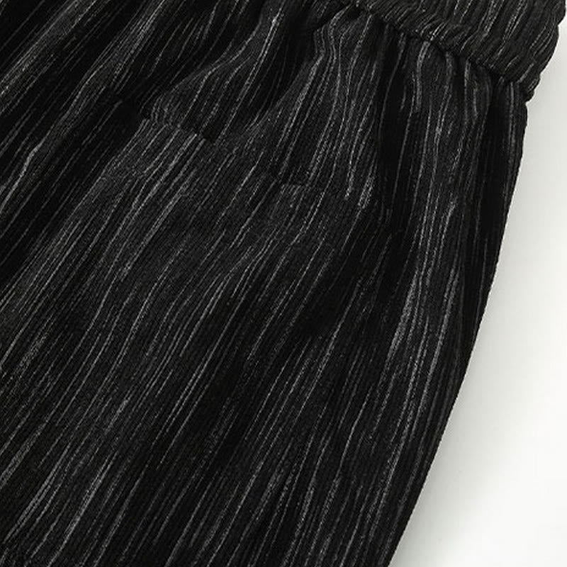 Buddha Stones PLUS SIZE Sommerhose mit einfarbigem Design und Kordelzug für Herren mit geradem Bein und Taschen - image 7