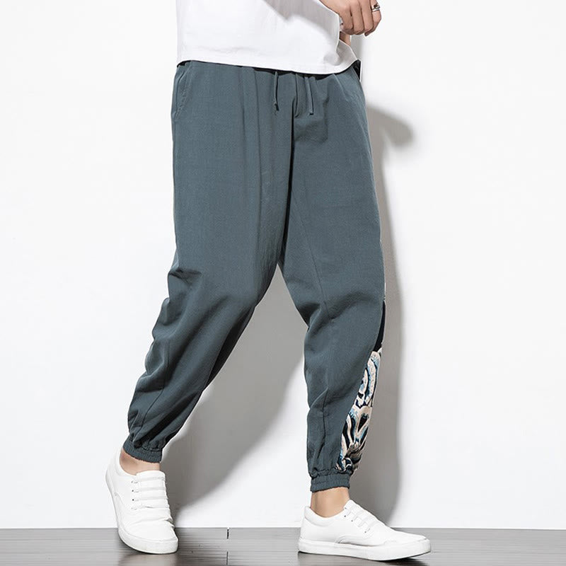 Buddha Stones Sommer Drachenwellen Baumwolle Herrenhose mit Taschen - image 4