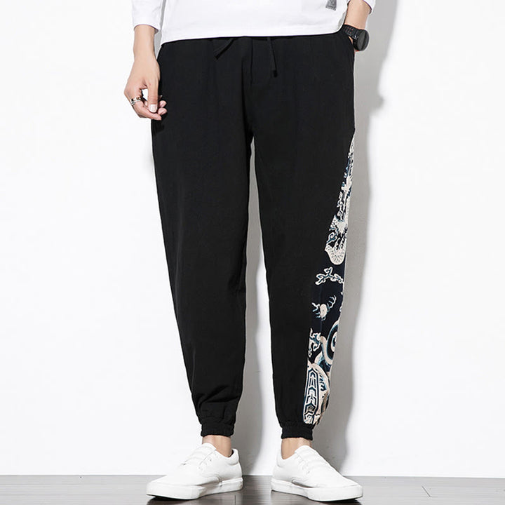 Buddha Stones Sommer Drachenwellen Baumwolle Herrenhose mit Taschen - image 10
