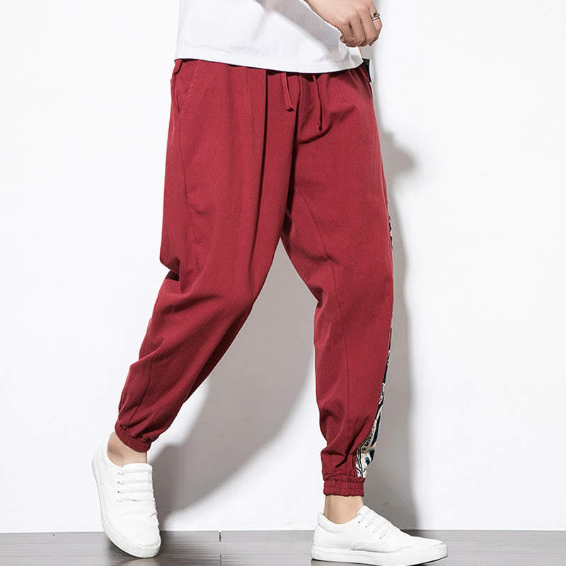 Buddha Stones Sommer Drachenwellen Baumwolle Herrenhose mit Taschen - image 25