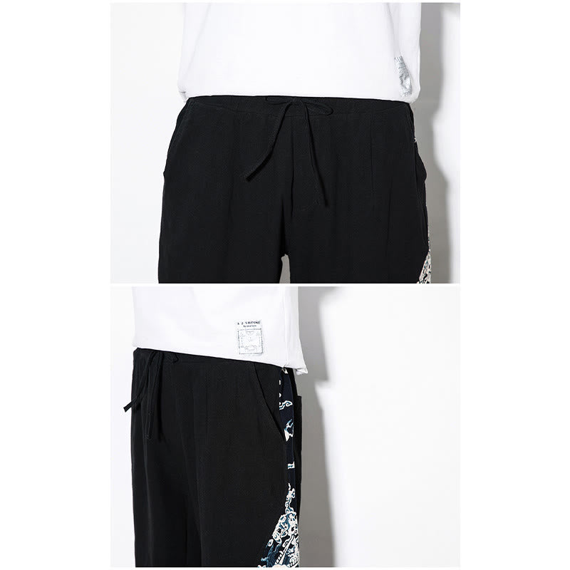 Buddha Stones Sommer Drachenwellen Baumwolle Herrenhose mit Taschen - image 17