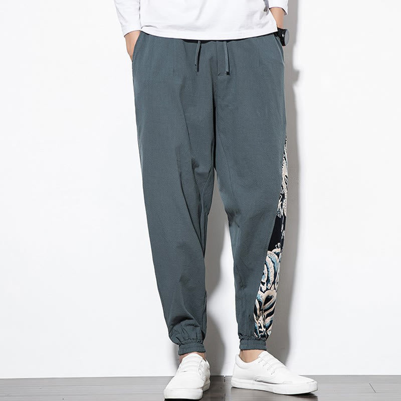Buddha Stones Sommer Drachenwellen Baumwolle Herrenhose mit Taschen - image 4