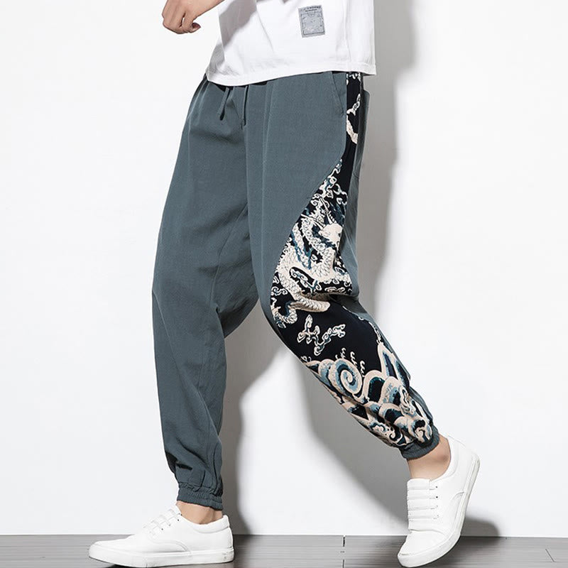 Buddha Stones Sommer Drachenwellen Baumwolle Herrenhose mit Taschen - image 7