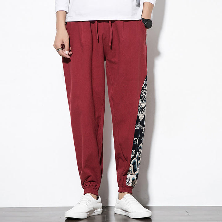 Buddha Stones Sommer Drachenwellen Baumwolle Herrenhose mit Taschen - image 23