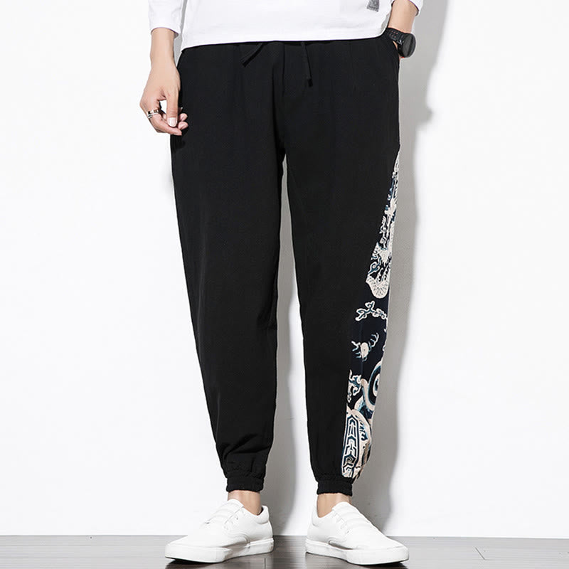 Buddha Stones Sommer Drachenwellen Baumwolle Herrenhose mit Taschen - image 9