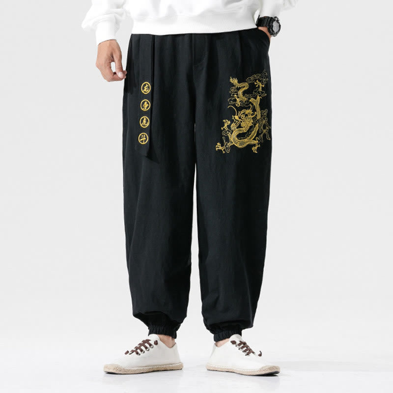 Buddha Stones, glückverheißende Wolken, Drachen, Baumwolle, Herrenhose mit Taschen - image 3