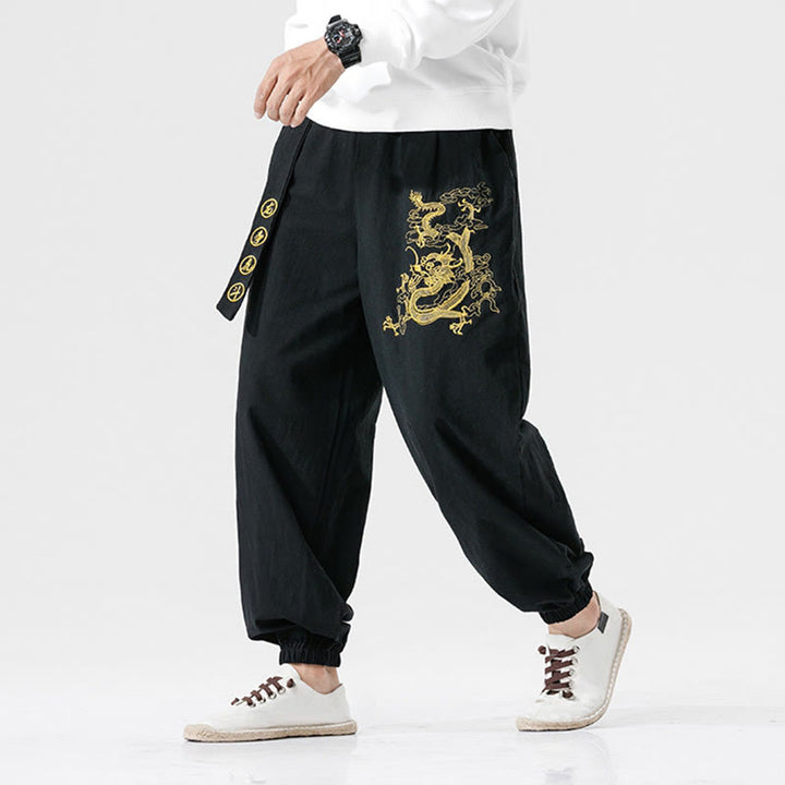 Buddha Stones, glückverheißende Wolken, Drachen, Baumwolle, Herrenhose mit Taschen - image 4