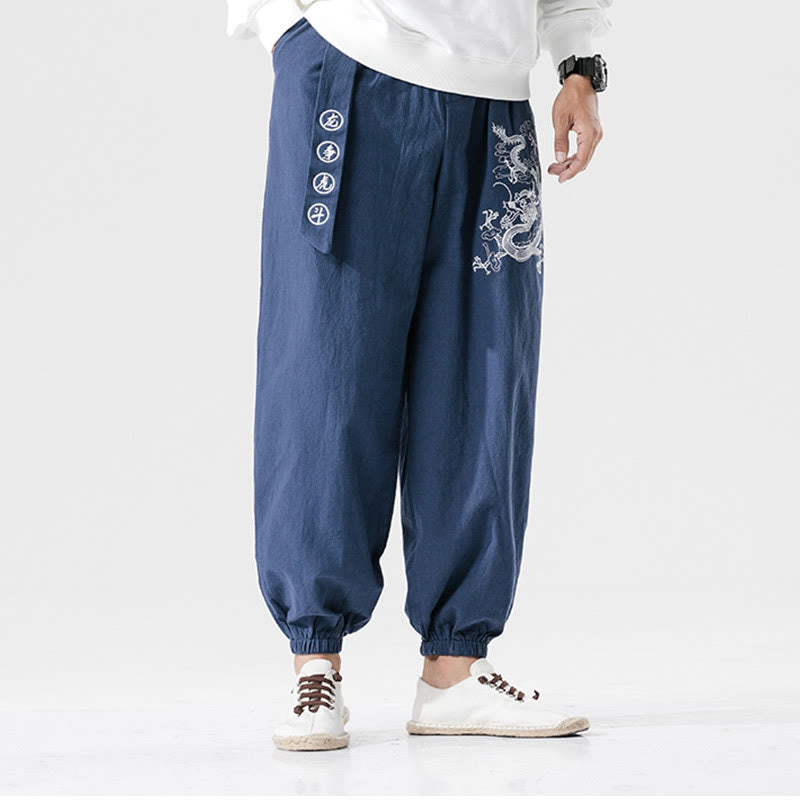 Buddha Stones, glückverheißende Wolken, Drachen, Baumwolle, Herrenhose mit Taschen - image 12