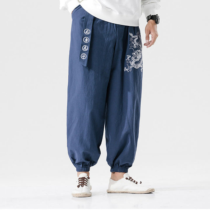 Buddha Stones, glückverheißende Wolken, Drachen, Baumwolle, Herrenhose mit Taschen - image 12