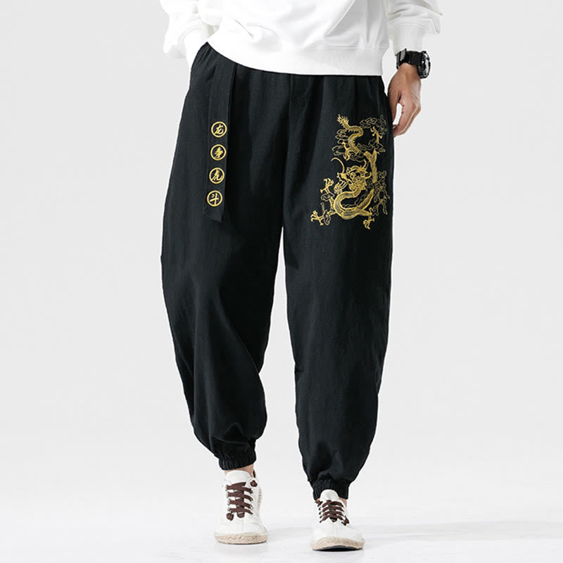 Buddha Stones, glückverheißende Wolken, Drachen, Baumwolle, Herrenhose mit Taschen - image 6
