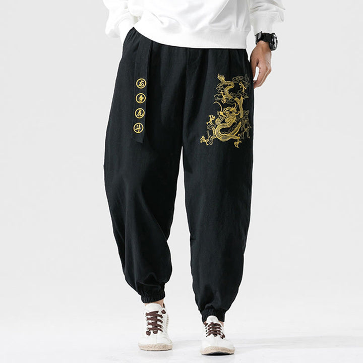 Buddha Stones, glückverheißende Wolken, Drachen, Baumwolle, Herrenhose mit Taschen - image 6