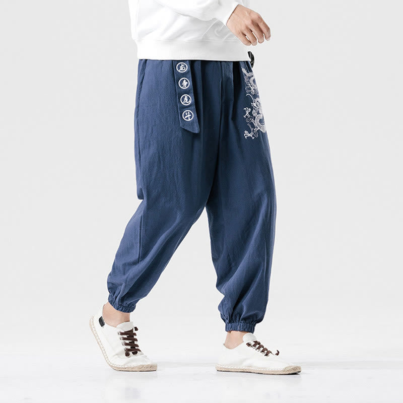 Buddha Stones, glückverheißende Wolken, Drachen, Baumwolle, Herrenhose mit Taschen - image 10