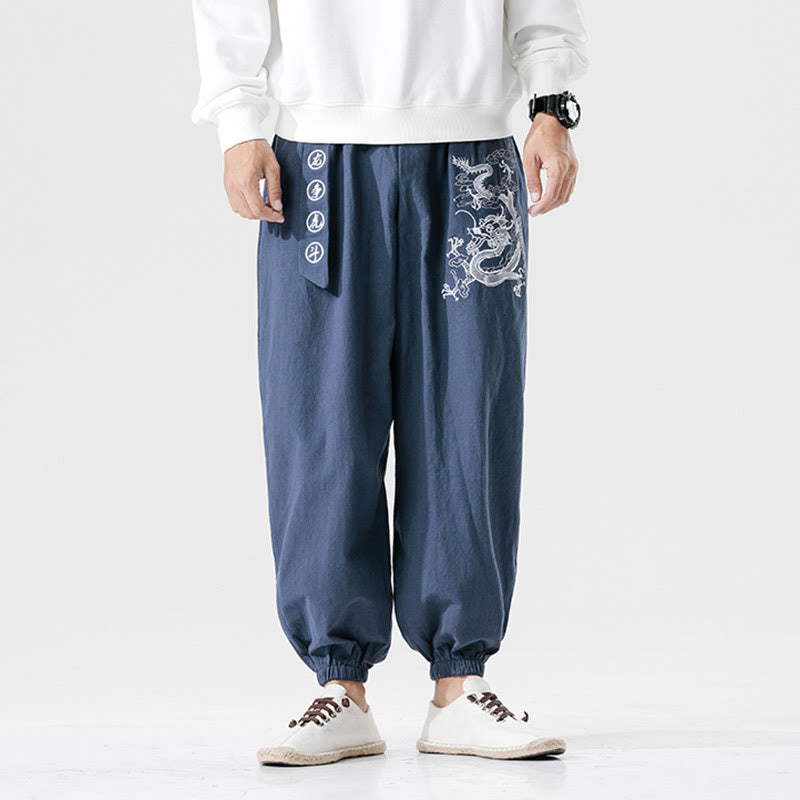 Buddha Stones, glückverheißende Wolken, Drachen, Baumwolle, Herrenhose mit Taschen - image 9