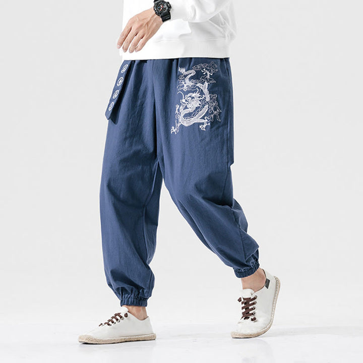 Buddha Stones, glückverheißende Wolken, Drachen, Baumwolle, Herrenhose mit Taschen - image 14