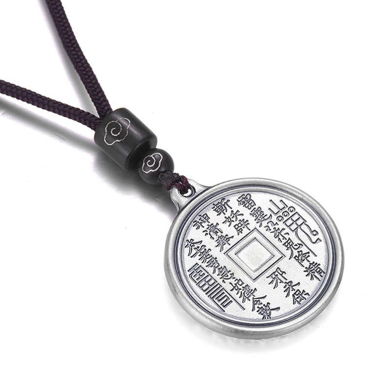 Halskette mit Anhänger aus 999er Sterlingsilber mit Buddha Stones , Tai Chi, Yin Yang und Bagua-Design, Berggeister, Geld ausgeben - image 3