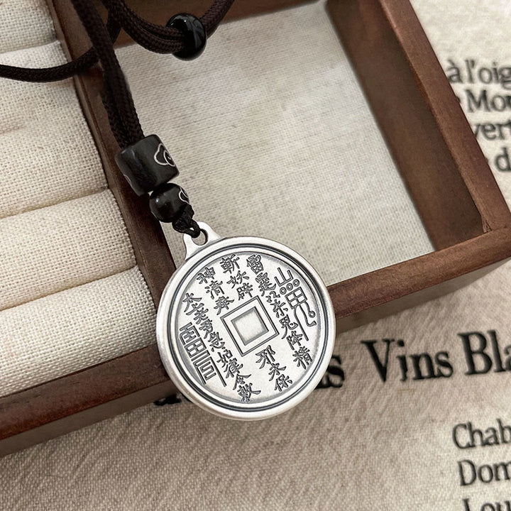 Halskette mit Anhänger aus 999er Sterlingsilber mit Buddha Stones , Tai Chi, Yin Yang und Bagua-Design, Berggeister, Geld ausgeben - image 19