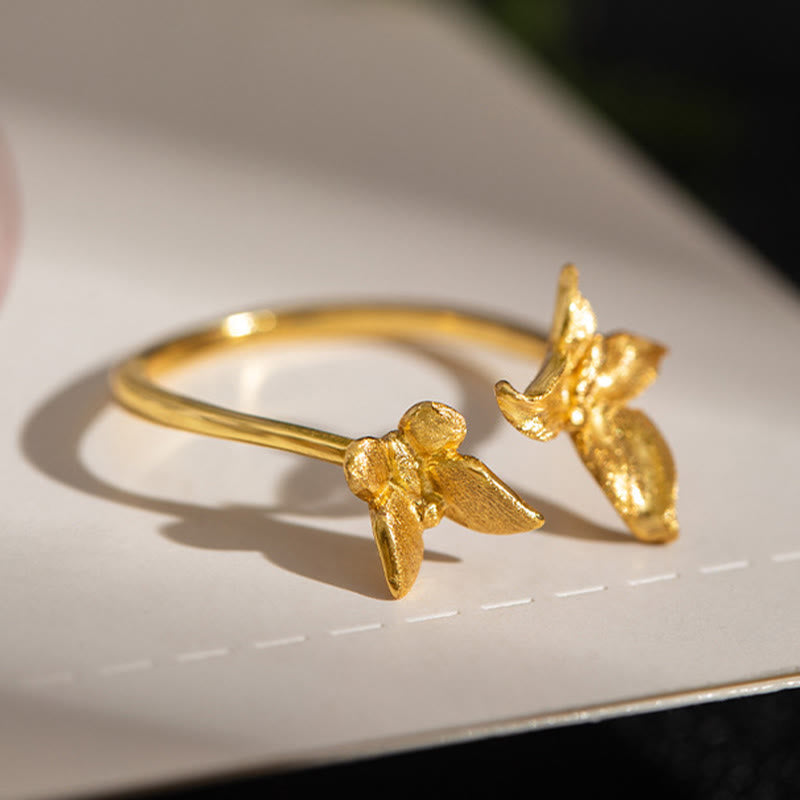 Buddha Stones 925 Sterling Silber Schmetterling Liebesring - image 6