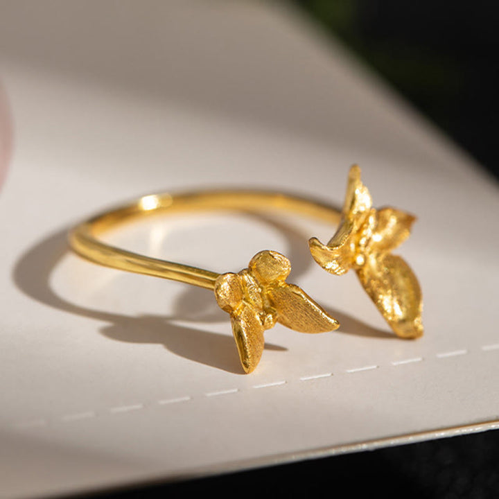 Buddha Stones 925 Sterling Silber Schmetterling Liebesring - image 6