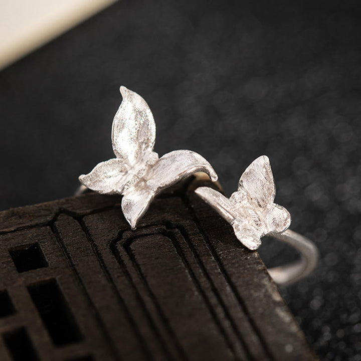 Buddha Stones 925 Sterling Silber Schmetterling Liebesring - image 8