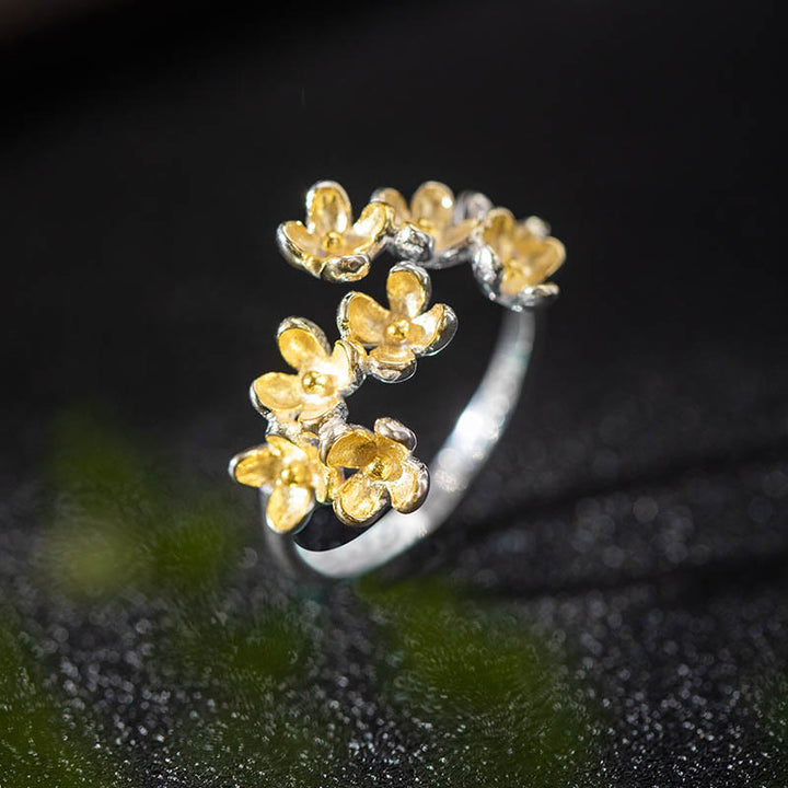 Ring „Osmanthus Fragrans“ von Buddha Stones aus 925er Sterlingsilber - Golden - image 2