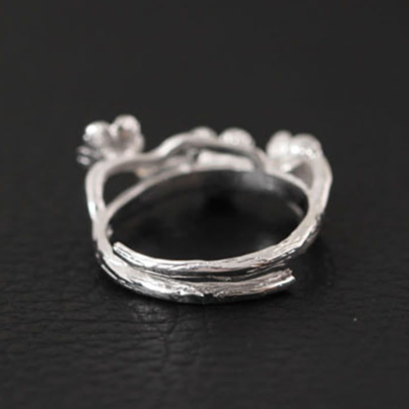 Buddha Stones 925 Sterling Silber Pflaumenbossom Ruhering - image 10