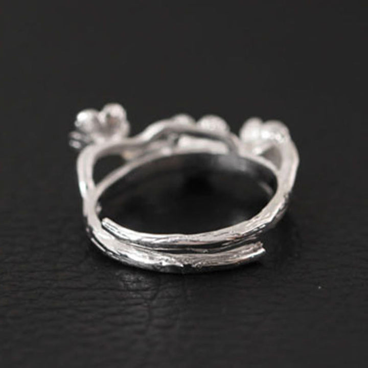 Buddha Stones 925 Sterling Silber Pflaumenbossom Ruhering - image 10