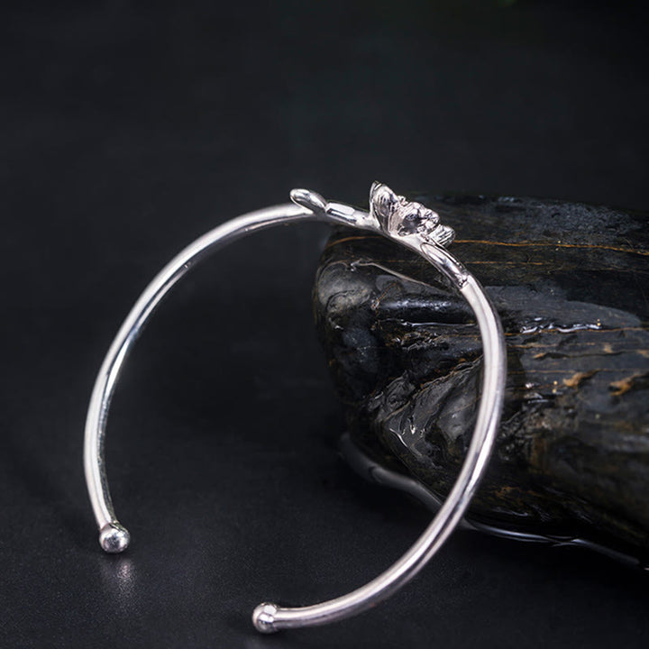 Buddha Stones 925 Sterling Silber Kirschblüte Glücksarmband Armreif - image 9
