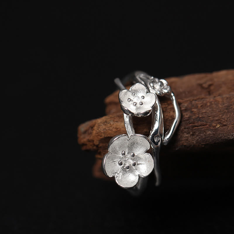 Buddha Stones 925 Sterling Silber Plum Bossom Balance Ring - image 3