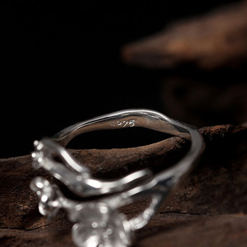 Buddha Stones 925 Sterling Silber Plum Bossom Balance Ring - image 16