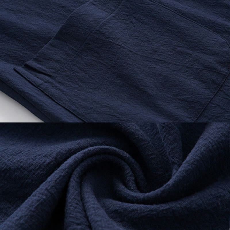 Buddha Stones Frosch-Knopf Tang Langarmhemd Hose Herrenanzug - image 12