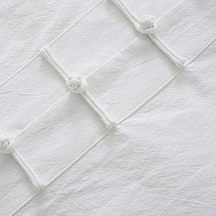 Buddha Stones Meditation Frosch-Knopf Tang Langarmhemd Hose Herrenanzug - image 6