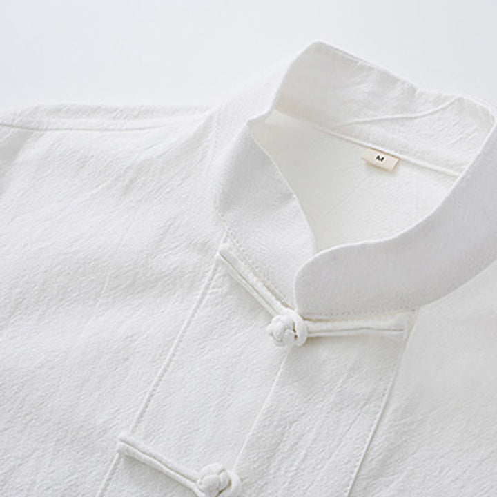 Buddha Stones Meditation Frosch-Knopf Tang Langarmhemd Hose Herrenanzug - image 5