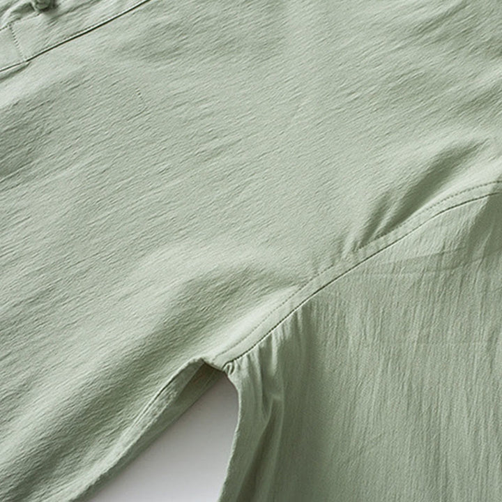 Buddha Stones Frosch-Knopf Dreiviertelärmel Hemd Hose Herrenanzug - image 11