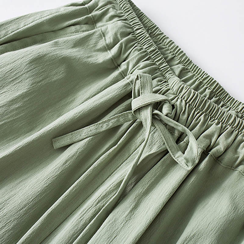 Buddha Stones Frosch-Knopf Dreiviertelärmel Hemd Hose Herrenanzug - image 10