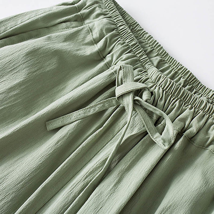 Buddha Stones Frosch-Knopf Dreiviertelärmel Hemd Hose Herrenanzug - image 10