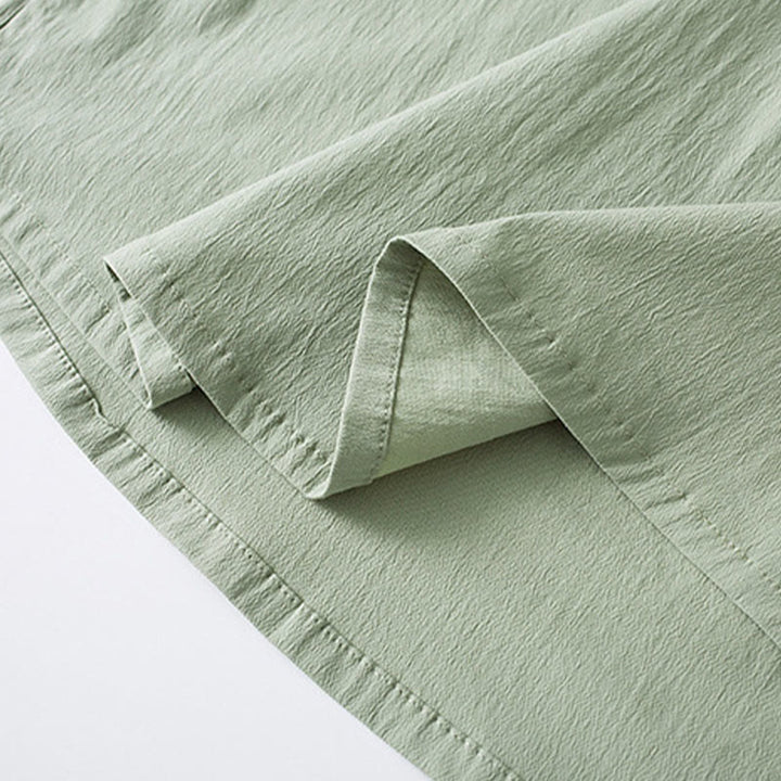 Buddha Stones Frosch-Knopf Dreiviertelärmel Hemd Hose Herrenanzug - image 17