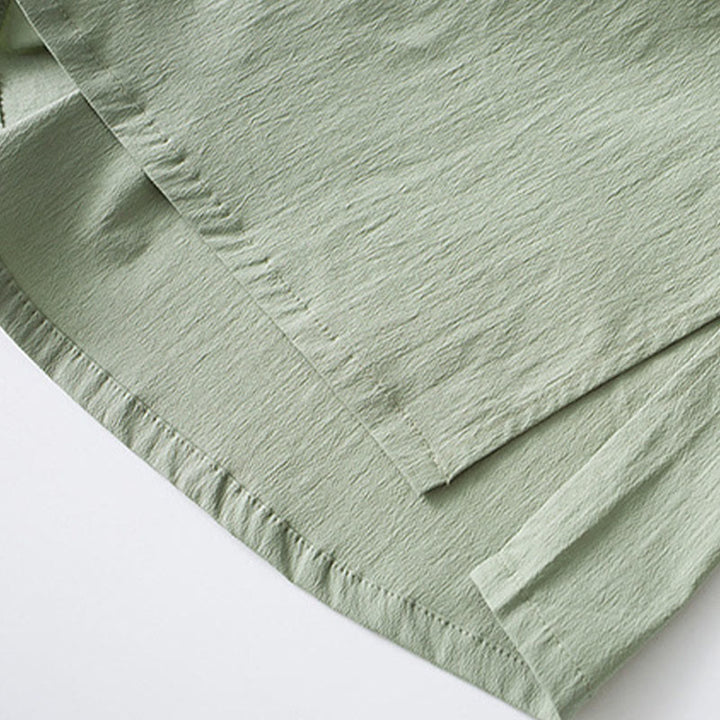 Buddha Stones Frosch-Knopf Dreiviertelärmel Hemd Hose Herrenanzug - image 15