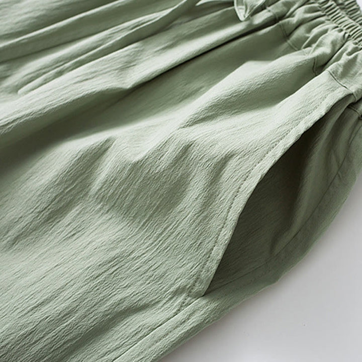 Buddha Stones Frosch-Knopf Dreiviertelärmel Hemd Hose Herrenanzug - image 18