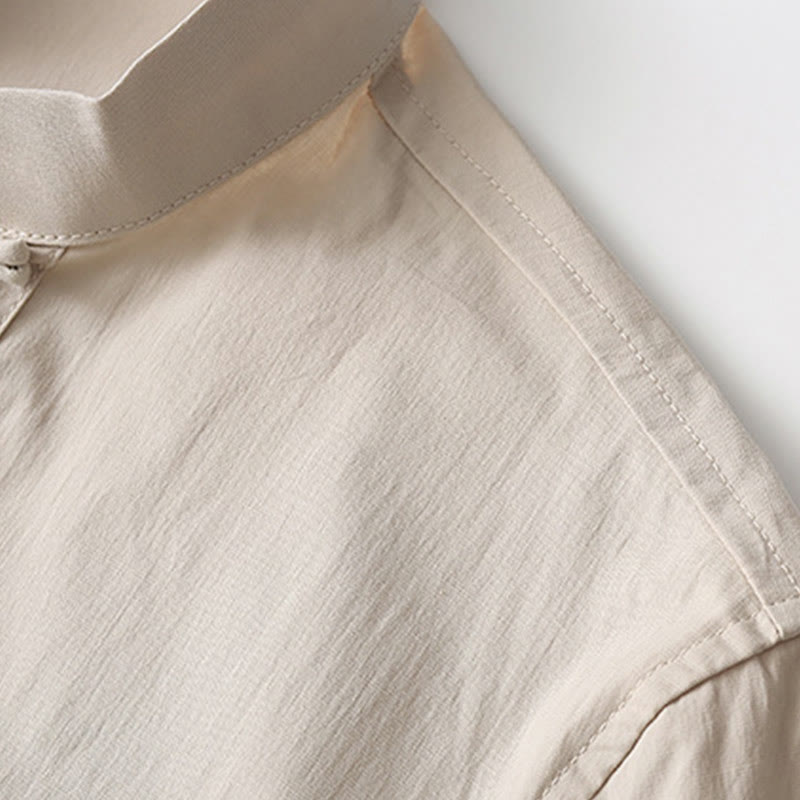 Buddha Stones Tang Froschknopf Dreiviertelärmel Hemd Weite Hose Baumwolle Leinen Herrenanzug - image 10