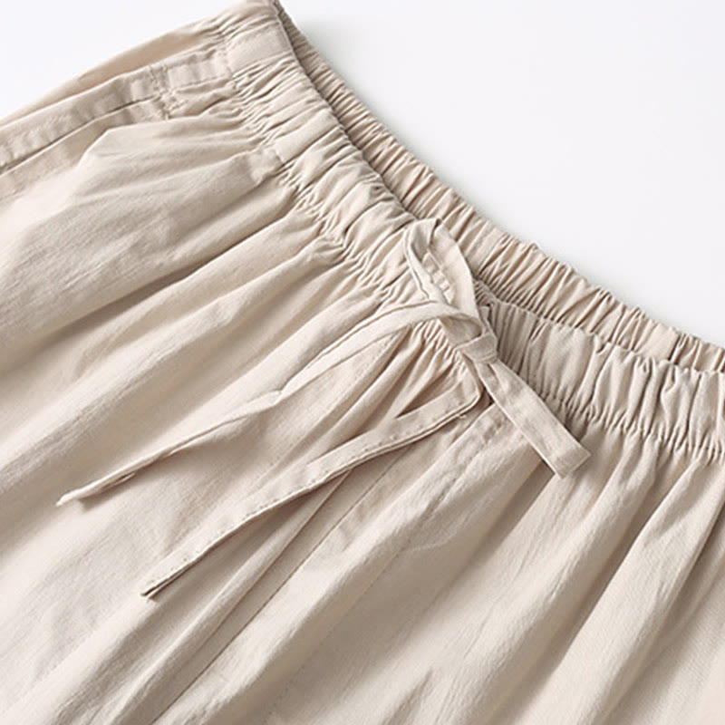 Buddha Stones Tang Froschknopf Dreiviertelärmel Hemd Weite Hose Baumwolle Leinen Herrenanzug - image 14