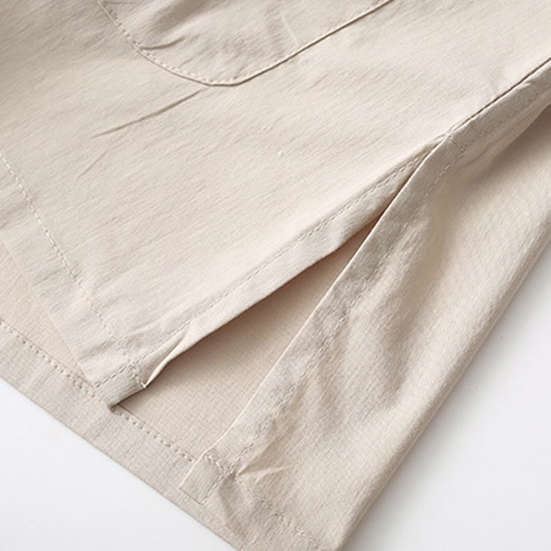 Buddha Stones Tang Froschknopf Dreiviertelärmel Hemd Weite Hose Baumwolle Leinen Herrenanzug - image 13