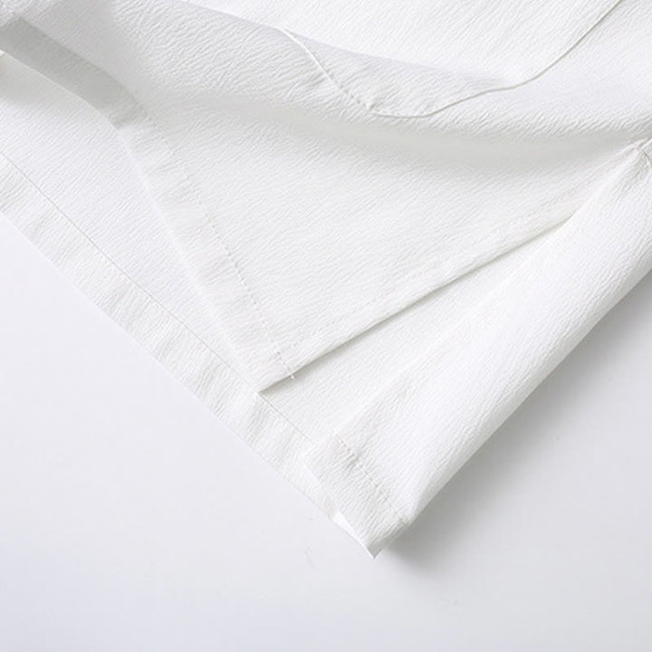 Buddha Stones Tang Frosch-Knopf Kurzarmhemd Weite Beinhose Herrenanzug - image 11