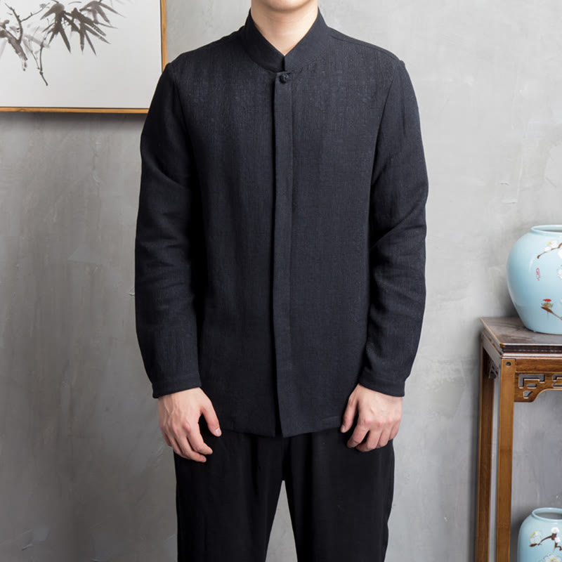 Buddha Stones, einfarbige chinesische Tang-Anzugjacke, Herrenbekleidung - image 8